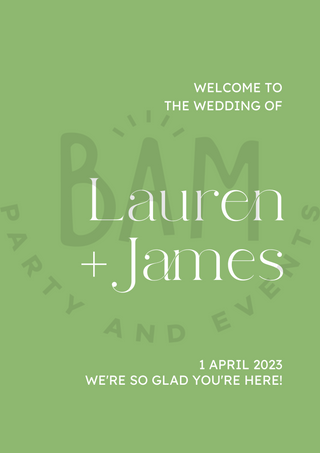 Custom A1 Printed Welcome Sign - BAM Party and Events