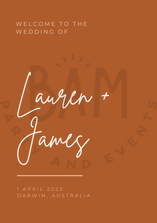 Custom A1 Printed Welcome Sign - BAM Party and Events