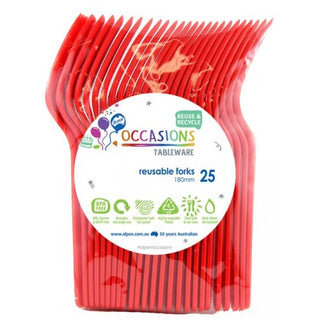 Red Forks (25 Pack) - BAM Party and Events