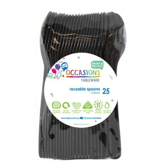 Black Spoons (20 Pack) - BAM Party and Events