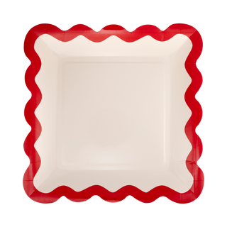 Red & Green Ric Rac Dinner Plates - BAM Party and Events