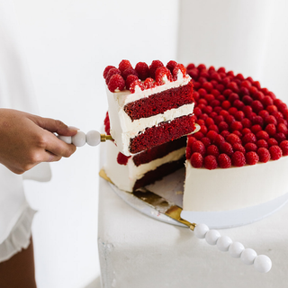 Cake Knife + Server - White Bubble - BAM Party and Events