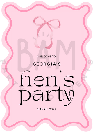 Custom A1 Printed Welcome Sign - BAM Party and Events