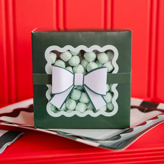 Green Bow Ric Rac Cookie Box - BAM Party and Events
