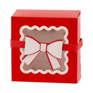 Red Bow Ric Rac Cookie Box - BAM Party and Events