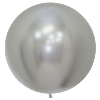 60cm Latex Balloon - Reflex Silver - BAM Party and Events