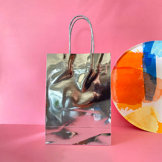 Silver Party Bags - 4 Pack - BAM Party and Events