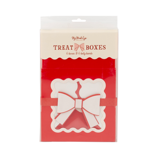 Red Bow Ric Rac Cookie Box - BAM Party and Events