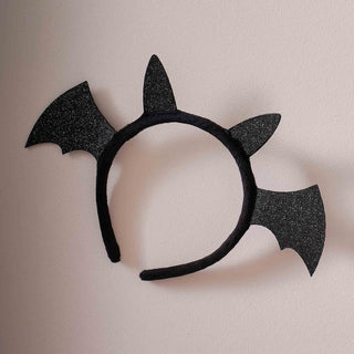 Black Sparkle Bat Headband - BAM Party and Events