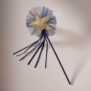 Navy & Gold Star Wizard Wand - BAM Party and Events