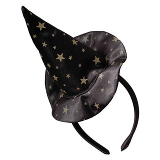 Black & Gold Star Witches Hat Headband - BAM Party and Events
