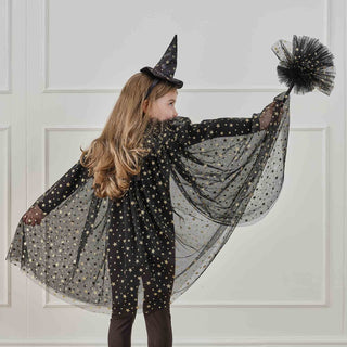 Black & Gold Star Witches Hat Headband - BAM Party and Events