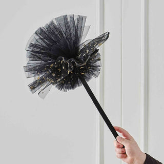 Black & Gold Star Witches Broom - BAM Party and Events