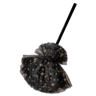 Black & Gold Star Witches Broom - BAM Party and Events