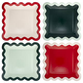 Red & Green Ric Rac Dinner Plates - BAM Party and Events