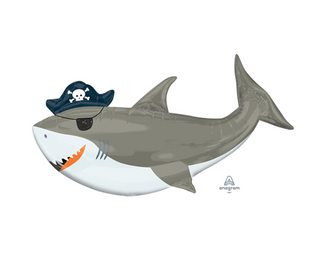 Ahoy Pirate Shark Foil Balloon - BAM Party and Events
