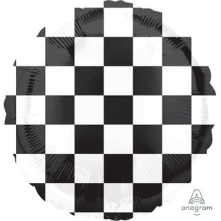 Black and White Checkered Foil Balloon - BAM Party and Events