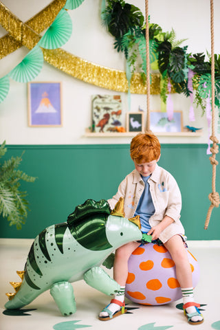 Triceratops Foil Balloon - Standing Balloon - BAM Party and Events