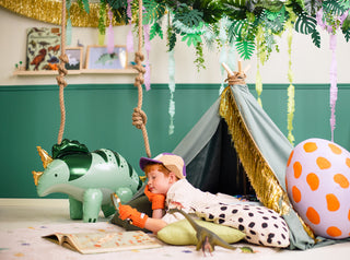 Triceratops Foil Balloon - Standing Balloon - BAM Party and Events