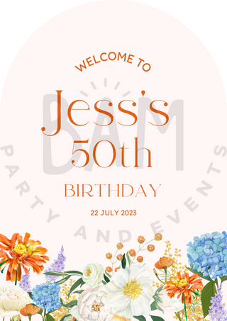 Custom A1 Printed Welcome Sign - BAM Party and Events