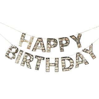 Gold Fringe Happy Birthday Banner - BAM Party and Events