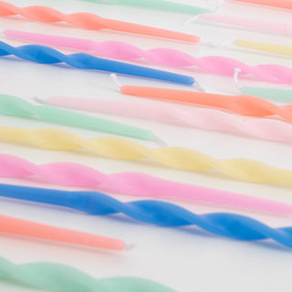 Mixed Twisted Long Candles - BAM Party and Events