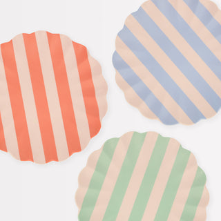 Stripy Reusable Bamboo Large Plates (Pack of 6) - BAM Party and Events