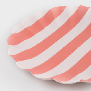 Stripy Reusable Bamboo Large Plates (Pack of 6) - BAM Party and Events