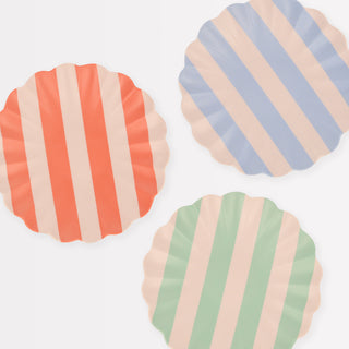 Stripy Reusable Bamboo Small Plates (Pack of 6) - BAM Party and Events