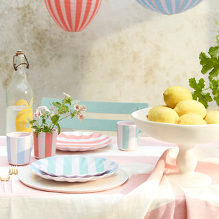 Stripy Reusable Bamboo Small Plates (Pack of 6) - BAM Party and Events