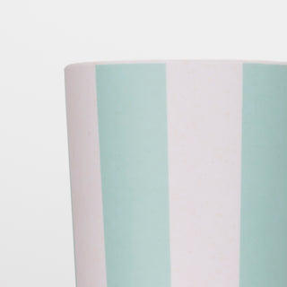 Stripy Reusable Bamboo Cups (Pack of 6) - BAM Party and Events