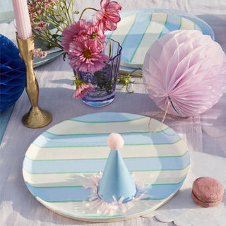 Mixed Stripe Recycled Plastic Large Plates - BAM Party and Events