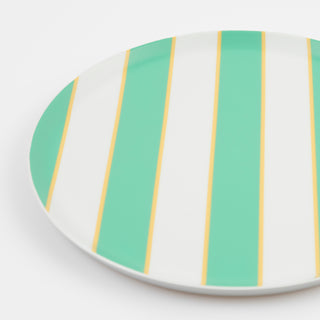 Mixed Stripe Recycled Plastic Large Plates - BAM Party and Events