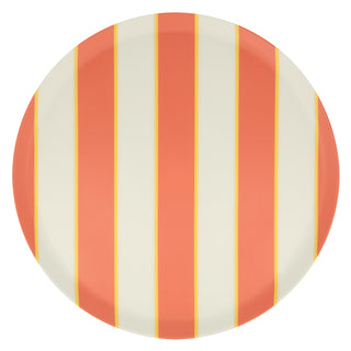 Mixed Stripe Recycled Plastic Large Plates - BAM Party and Events