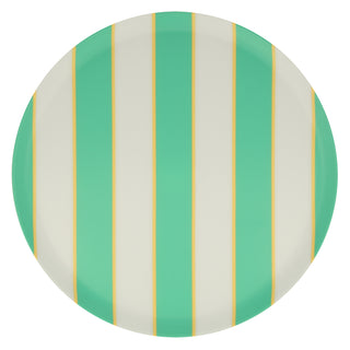 Mixed Stripe Recycled Plastic Large Plates - BAM Party and Events