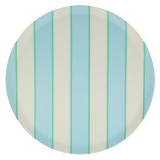 Mixed Stripe Recycled Plastic Large Plates - BAM Party and Events