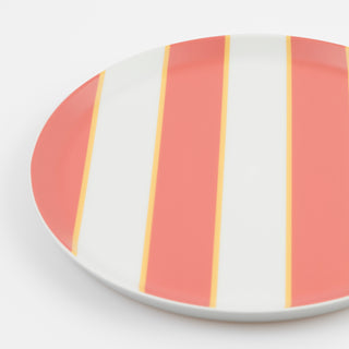 Mixed Stripe Recycled Plastic Small Plates - BAM Party and Events