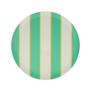 Mixed Stripe Recycled Plastic Small Plates - BAM Party and Events