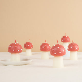Mini Mushroom Candles (Set of 6) - BAM Party and Events