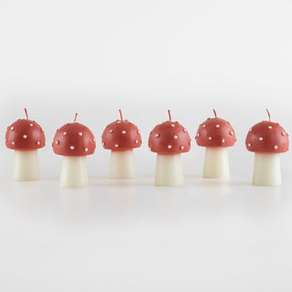 Mini Mushroom Candles (Set of 6) - BAM Party and Events