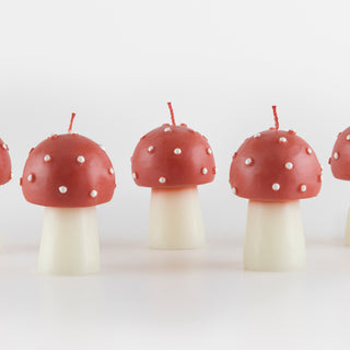 Mini Mushroom Candles (Set of 6) - BAM Party and Events