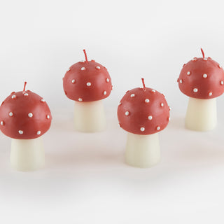 Mini Mushroom Candles (Set of 6) - BAM Party and Events