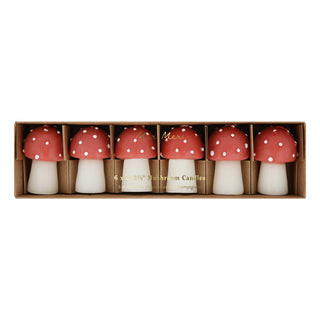 Mini Mushroom Candles (Set of 6) - BAM Party and Events