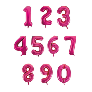 Giant Magenta Number Foil Balloon - BAM Party and Events