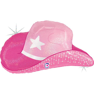 Pink Cowgirl Hat Foil Balloon - BAM Party and Events