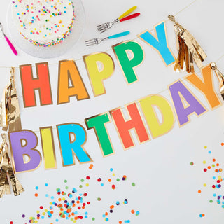 Rainbow Happy Birthday Bunting - BAM Party and Events