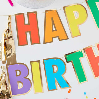 Rainbow Happy Birthday Bunting - BAM Party and Events