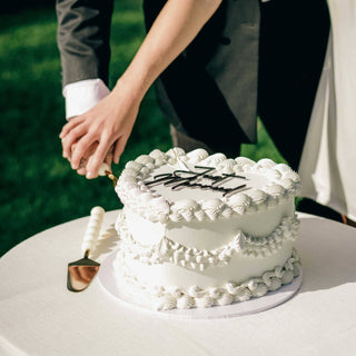 Cake Knife + Server - White Bubble - BAM Party and Events