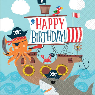 Ahoy Pirate Ship Napkins - BAM Party and Events