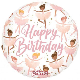 Ballerina Happy Birthday Foil Balloon - BAM Party and Events